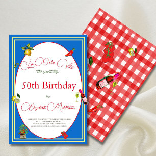 Italian Theme 50th Birthday Invitation 