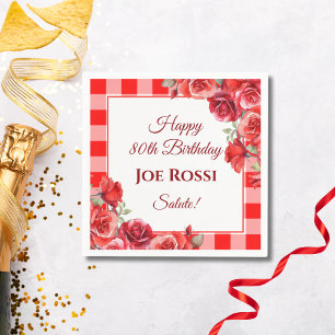 Italian Theme 80th Birthday Napkin
