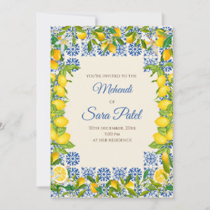 Italian theme decor & Mediterranean Mendhi invites