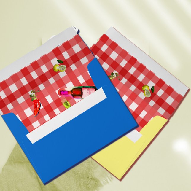  Italian Theme Lemon Red White Pattern Blue Envelope (Creator Uploaded)