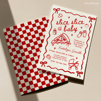 Italian Theme Pizza Baby Shower Invitation