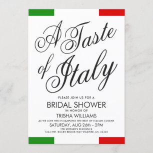 Italian Themed Dinner Bridal Shower Invite