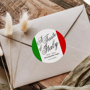 Italian Themed Dinner Engagement Party Classic Round Sticker