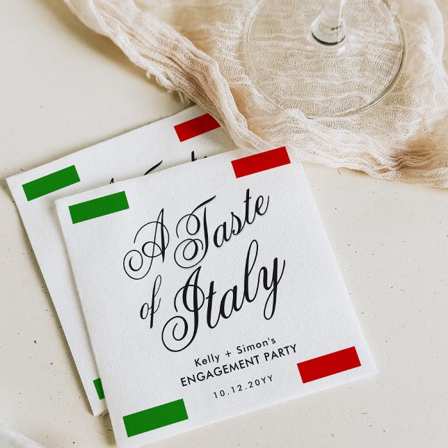 Italian Themed Dinner | Engagement Party Napkin (Creator Uploaded)
