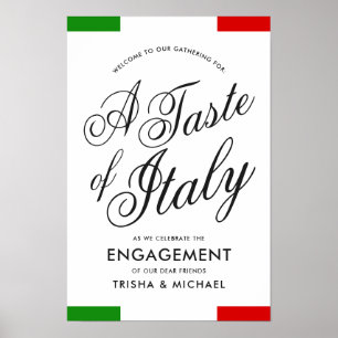 Italian Themed Dinner Engagement Party Poster