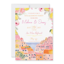 Italian Themed Engagement Party Invitation