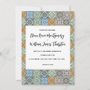 Italian Tiles Destination Wedding Invitation