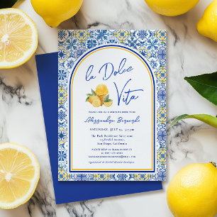 Italian Tiles La Dolce Vita Summer Bridal Shower Invitation