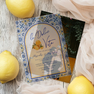 Italian Tiles La Dolce Vita Wedding Vellum Invitations