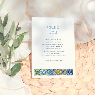 Italian Tiles   Lemon Bridal Shower Thank You Card