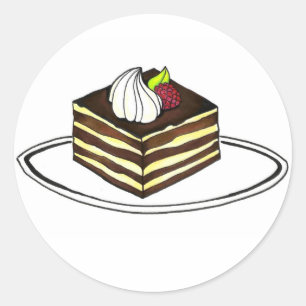 Italian Tiramisu Bakery Plate Raspberry Foodie Classic Round Sticker