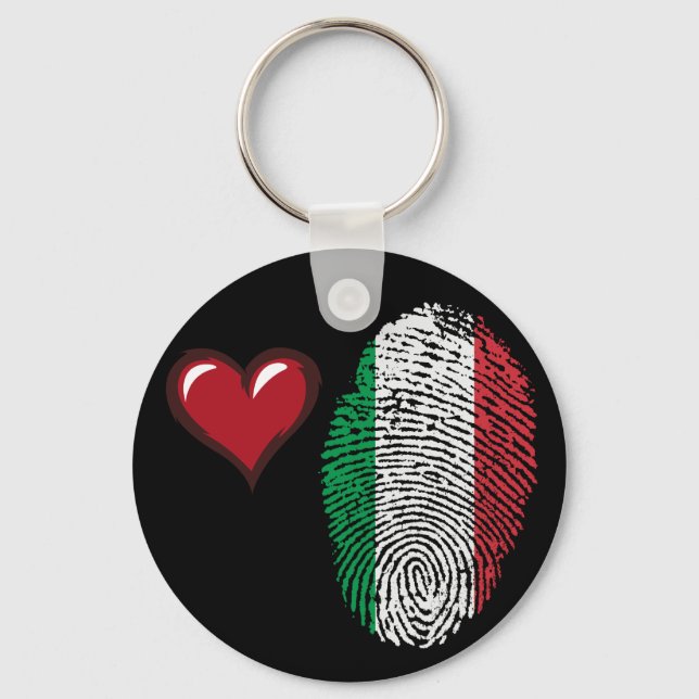 Italian touch fingerprint flag key ring (Front)