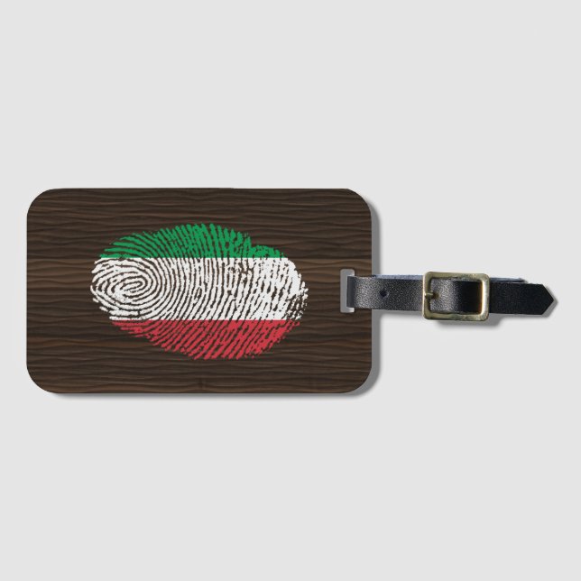 Italian touch fingerprint flag luggage tag (Front Horizontal)