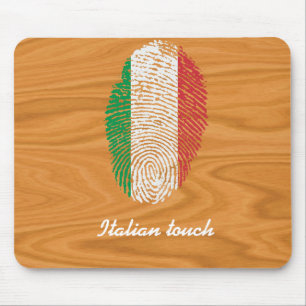 Italian touch fingerprint flag mouse mat