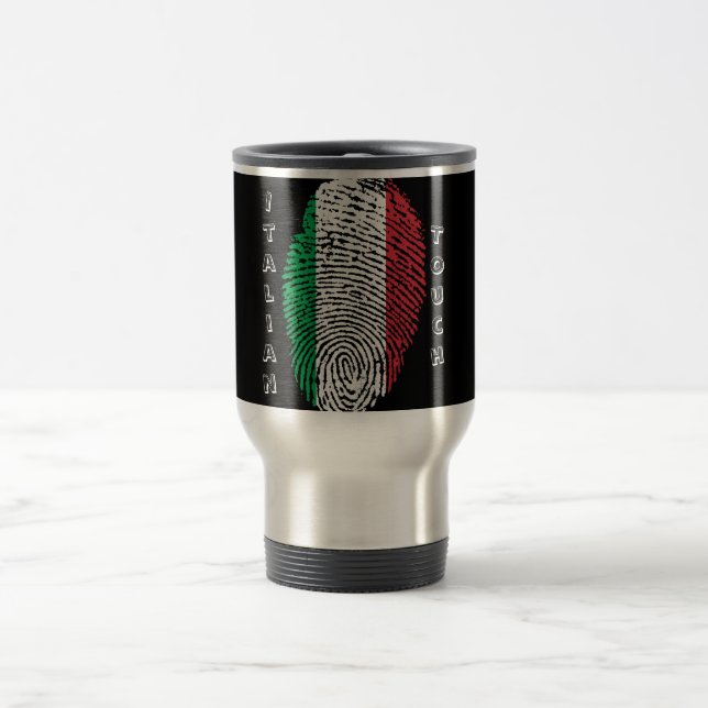 Italian touch fingerprint flag travel mug (Center)