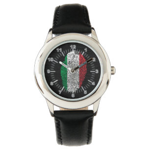 Italian touch fingerprint flag watch