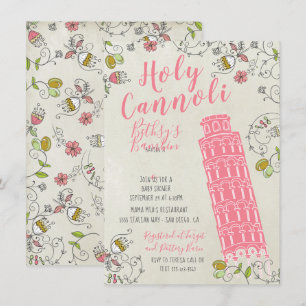 Italian Tower of Pisa Baby Shower invitations