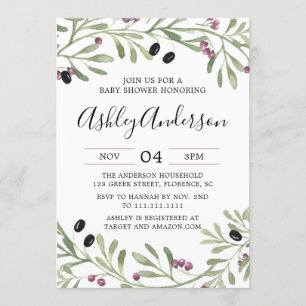 Italian Tuscan Baby Shower Invitation