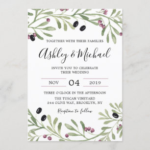 Italian Tuscan Greek Wedding Invitation