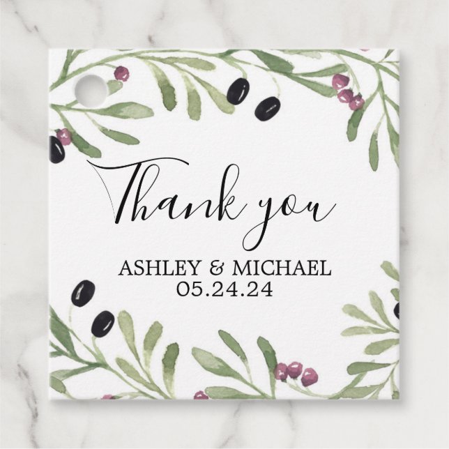 Italian Tuscan Party Favour Tag (Front)