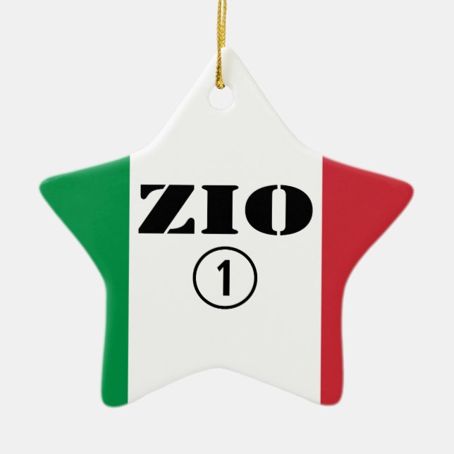 Italian Uncles : Zio Numero Uno Ceramic Tree Decoration (Front)