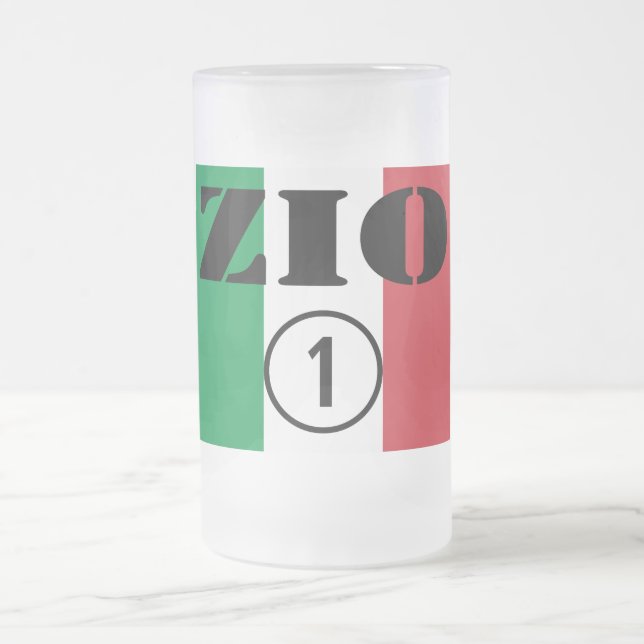 Italian Uncles : Zio Numero Uno Frosted Glass Beer Mug (Center)