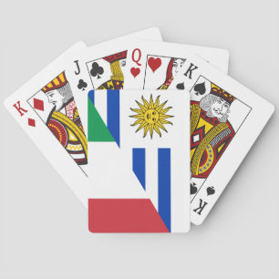 Italian Uruguayan flag Playing Cards