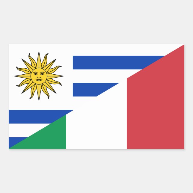 Italian Uruguayan flag Rectangular Sticker (Front)