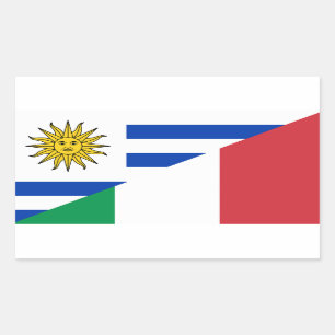 Italian Uruguayan flag Rectangular Sticker