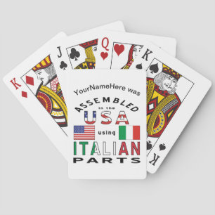 Italian USA Parts Personalised Playing Cards