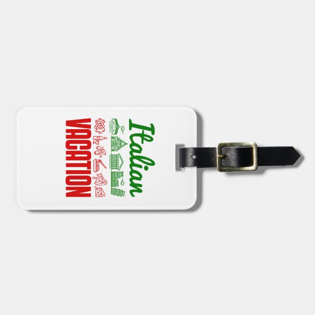 Italian Vacation Italy Trip Travel Souvenir Luggage Tag (Front Horizontal)