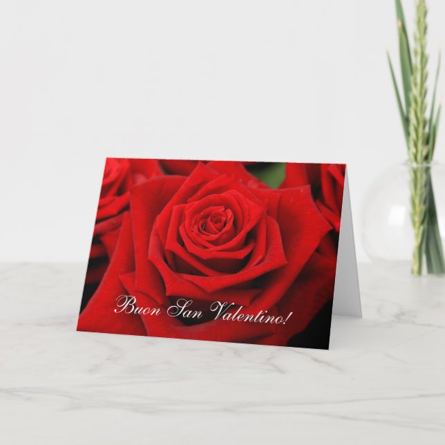 Italian Valentine's Day Roses Holiday Card (Front)