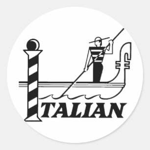 Italian Venetian Gondola Classic Round Sticker