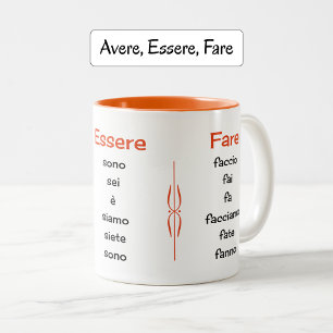 Italian verbs learning teaching Two-Tone coffee mug