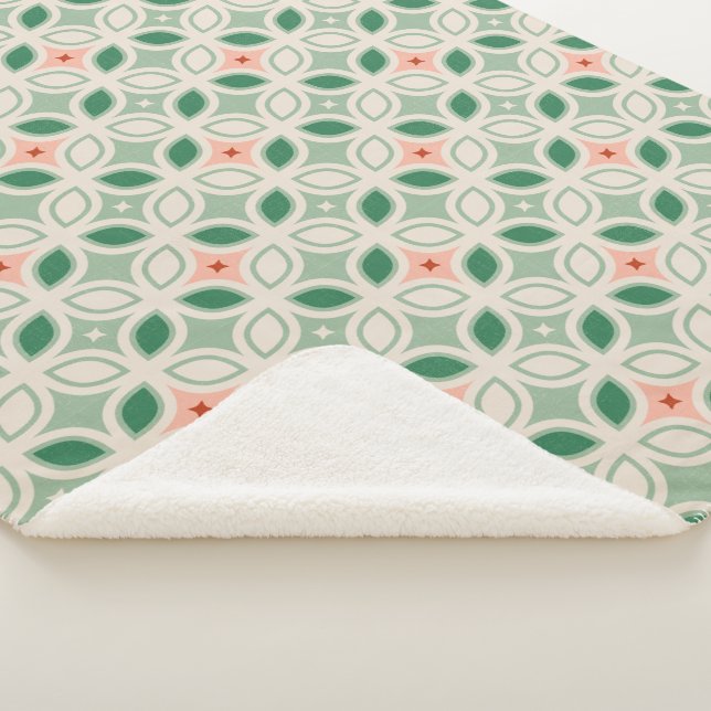 Italian Villa Geometric  Sherpa Blanket (3/4)