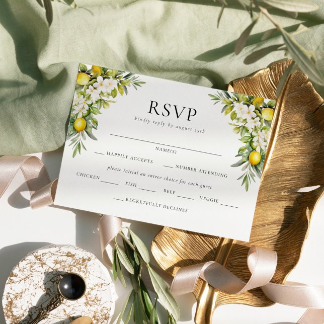 Italian Villa Lemons & Olives Wedding Invitation (Creator Uploaded)