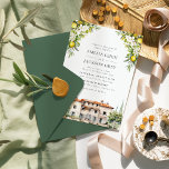 Italian Villa Lemons & Olives Wedding Invitation<br><div class="desc">This design features a gorgeous Italian villa adorned with lemons,  olives and white floral.</div>