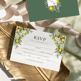 Italian Villa Lemons & Olives Wedding RSVP Enclosure Card