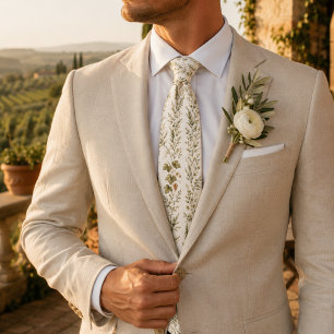 Italian Villa Olive Grove Vineyard Stripe Tie