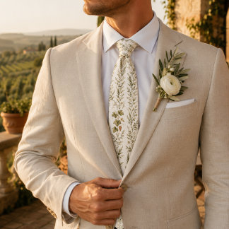 Italian Villa Olive Grove Vineyard Stripe Tie