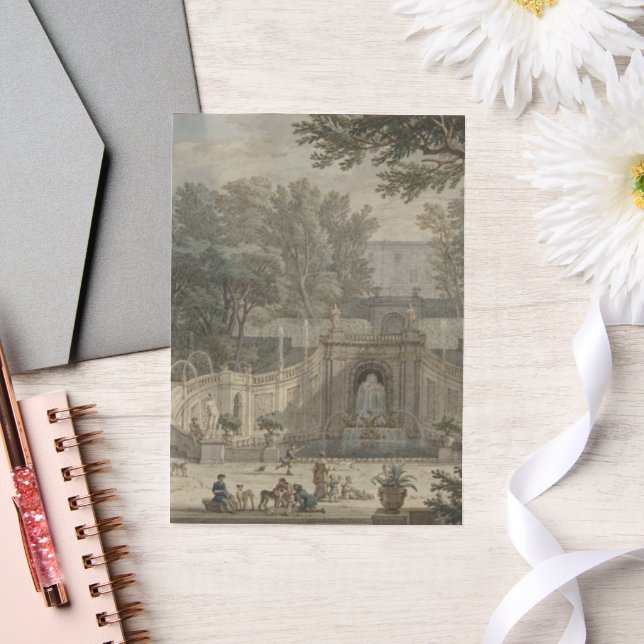 Italian Villa, vintage oil painting wedding Vellum Invitations (Wedding)