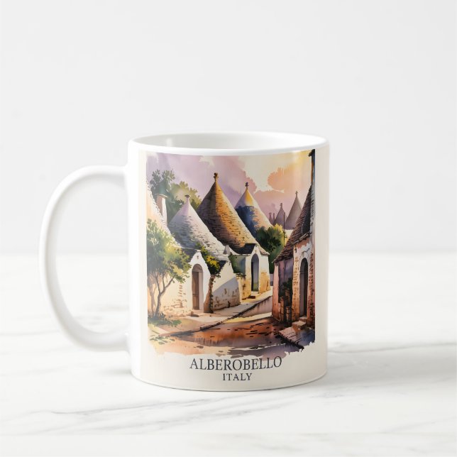 Italian Village Trulli Vintage Alberobello Puglia Coffee Mug (Left)