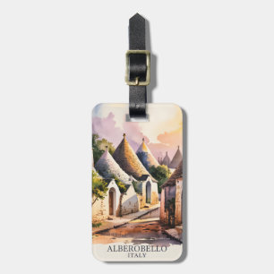 Italian Village Trulli Vintage Alberobello Puglia Luggage Tag