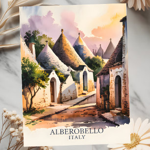 Italian Village Trulli Vintage Alberobello Puglia Postcard