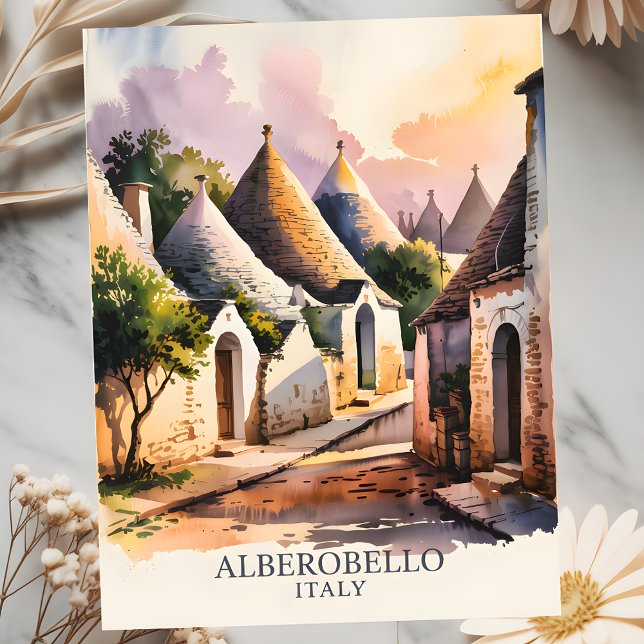 Italian Village Trulli Vintage Alberobello Puglia Postcard (Italian Village Trulli Vintage Alberobello Puglia Postcard)