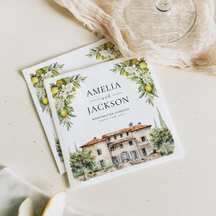 Italian Villas Lemons & Olives Napkin