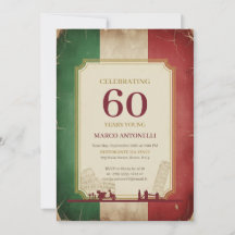 Italian Vintage 60th Birthday Invitation