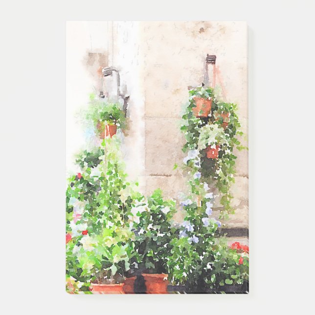 Italian Watercolor Flower Market Post-it Notes (Front)