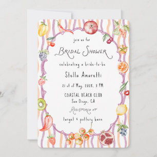 Italian Watercolor Rustic Bridal Shower Invitation