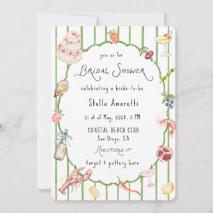 Italian Watercolor Rustic Bridal Shower Invitation